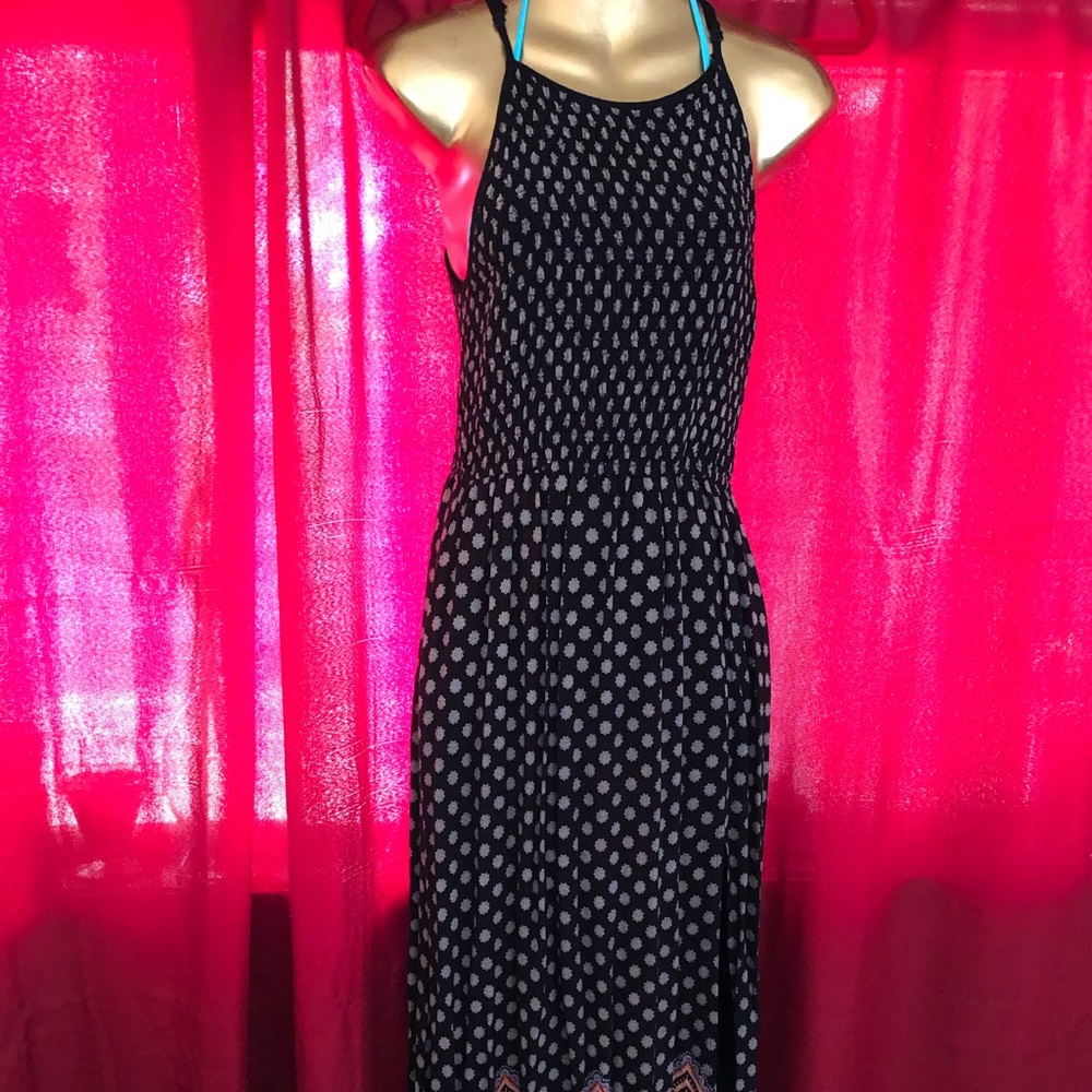 Black printed dress